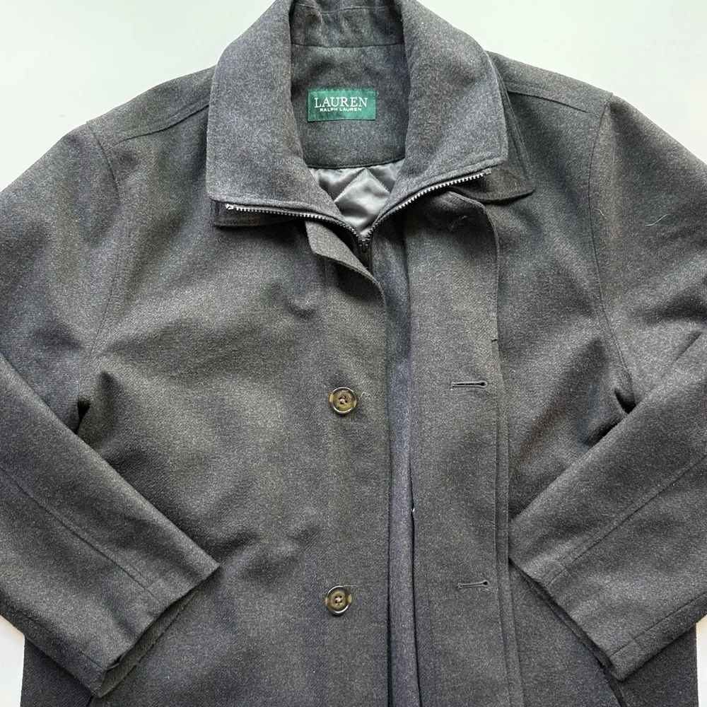 Lauren Ralph Lauren Dark Gray Coat with Quilted Removable Liner - 40S